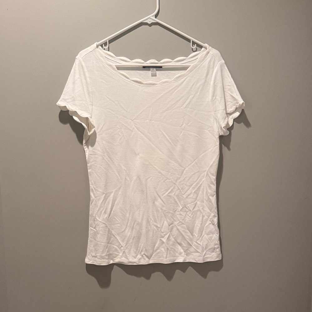 T Tahari White Short Sleeve Women's Top